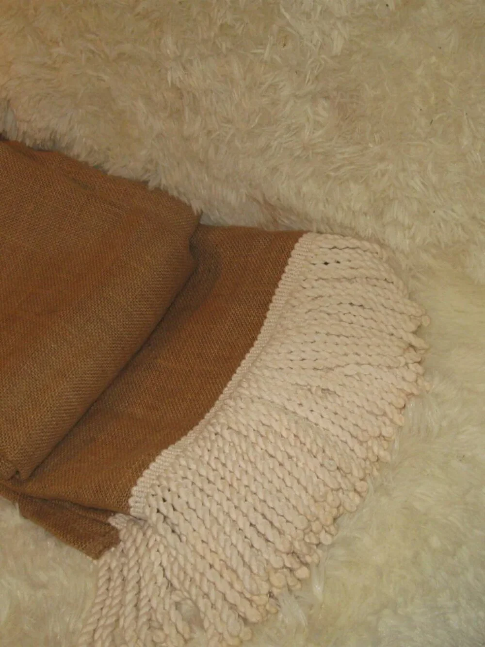 Burlap/Linen shower curtain NWOT